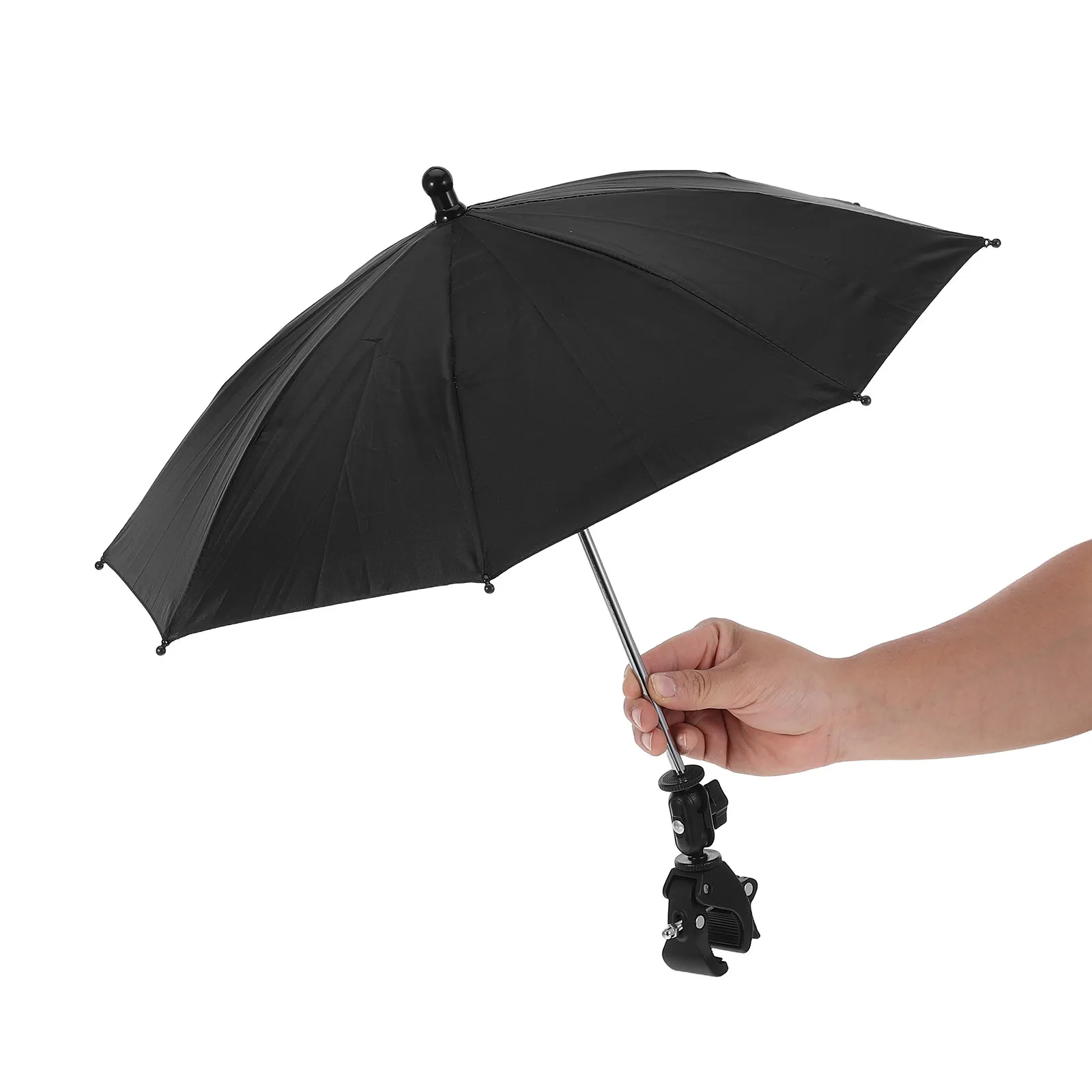 Adjustable Umbrella Clamp 20 Inch Portable Clamp on Chair Umbrella Sunshade Rainproof Uv Protection Outdoor Live Streaming Phone