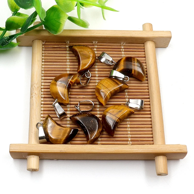 

30 шт., натуральный тигровый глаз, камень, луна, подвески, оптовая продажа, модные DIY ювелирные изделия, подвески, принадлежности для рукоделия, модные аксессуары