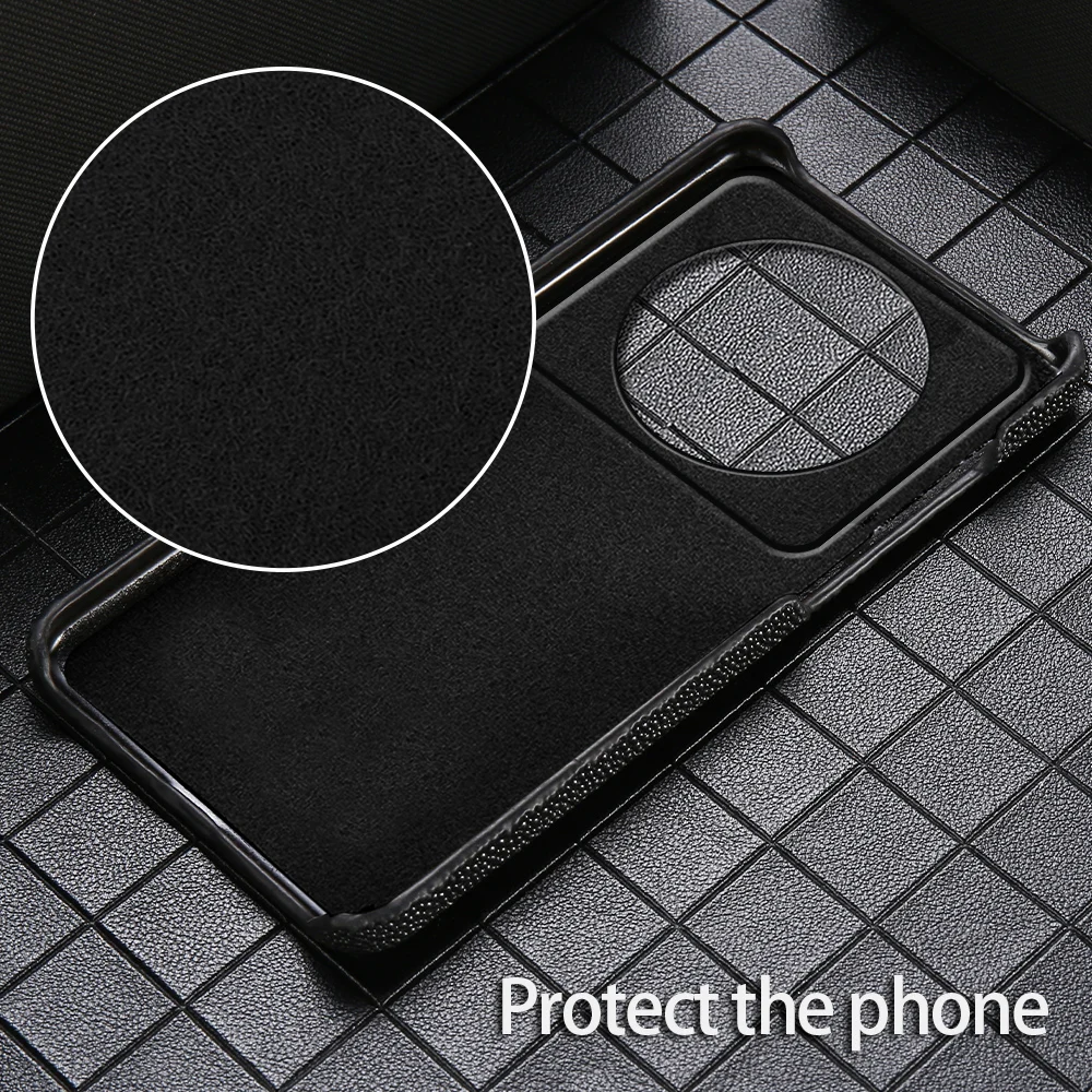 LANGSIDI Luxury Genuine Stingray Leather Phone Case for Xiaomi Mi 17 Pro Max 14 15 Ultra 14T Pro Shockproof Back Cover