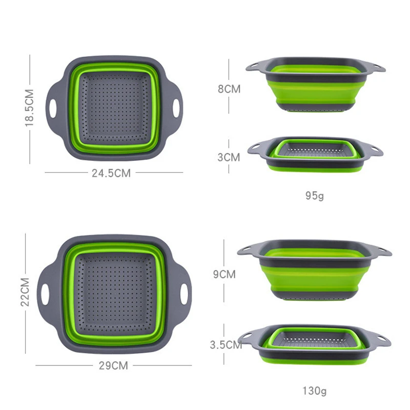 Mir de lavage pliable en silicone pour fruits et légumes, passoire, égouttoir pliant, outil de rangement de cuisine