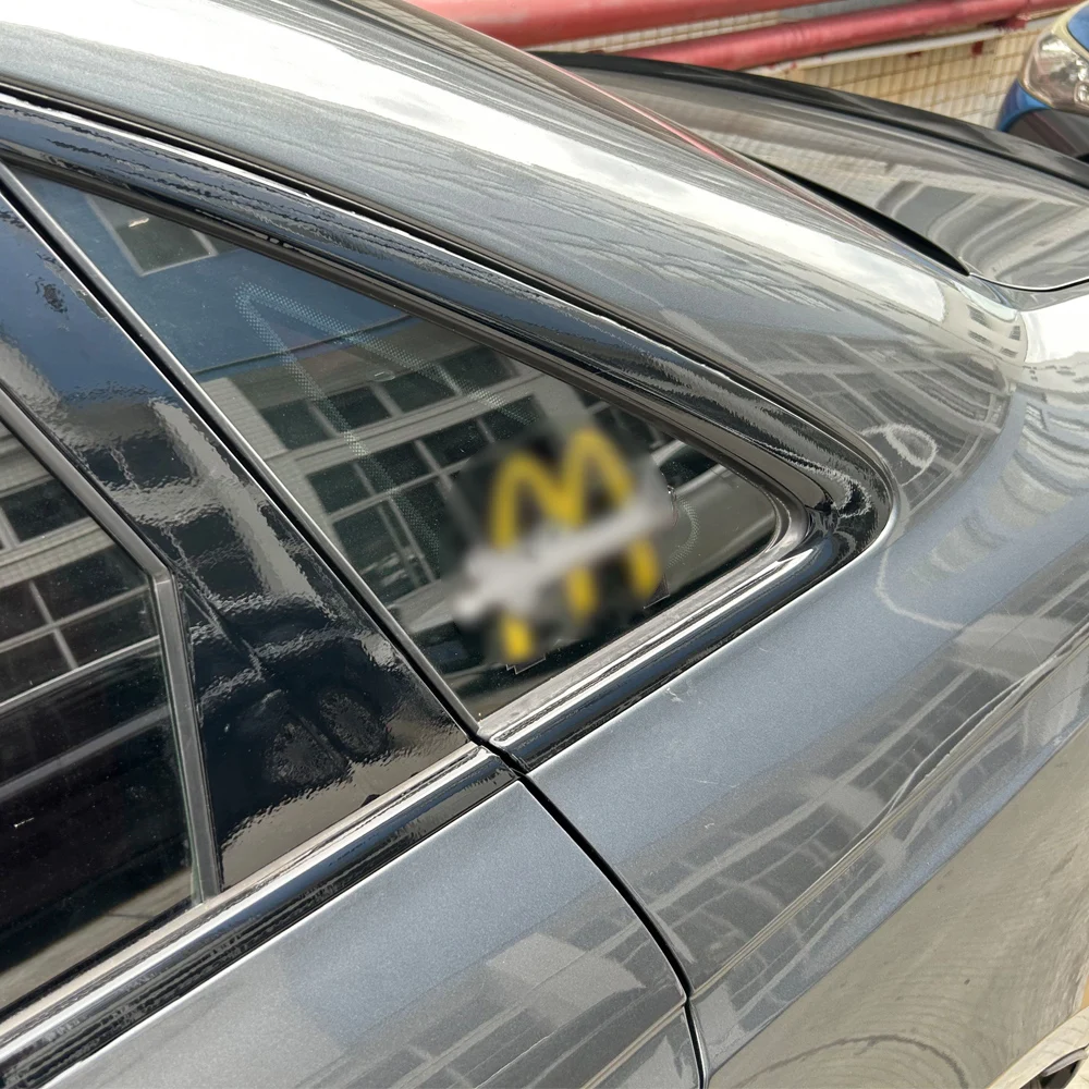 Für Audi A4 S4 B9 2017-2025 Limousine Fenster-Chrom-Abdeckung Blackout ABC-Säulen Hochglanz-Schwarz-Aufkleber – Detail 4