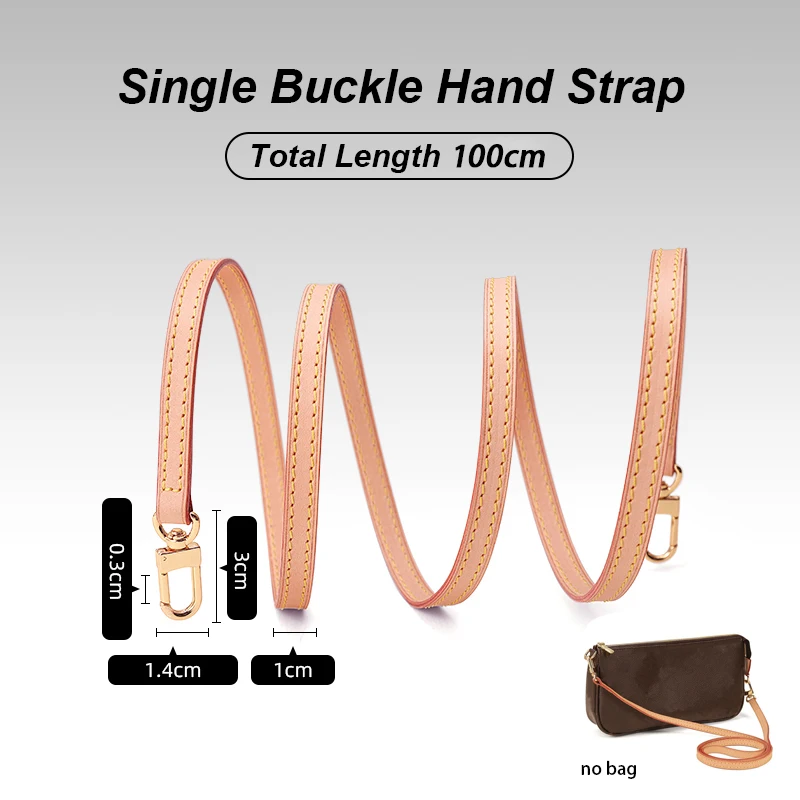 WUTA Bag Strap for LV Pochette Acceessories Bags 100% Genuine Leather Shoulder Straps Handbag Belt Replacement Purse Strap