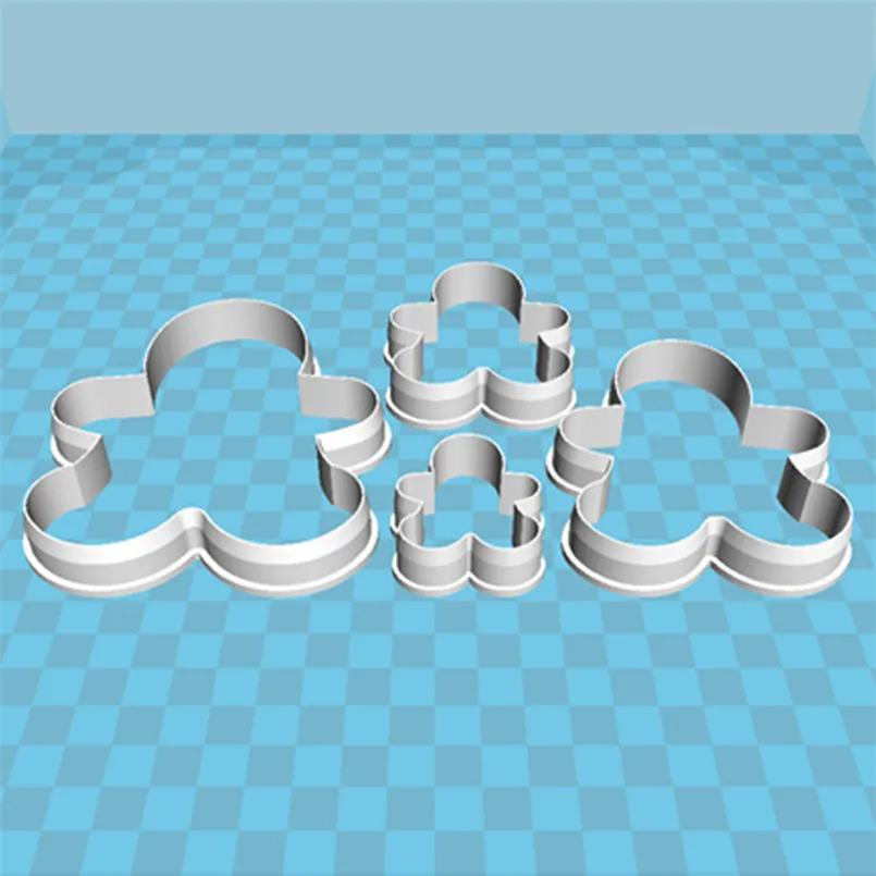 Cuatro especificaciones de personajes de dibujos animados, muñeco de nieve de jengibre, moldes de plástico, herramientas para fondant de pastel, cortadores de frutas y sushi de galletas