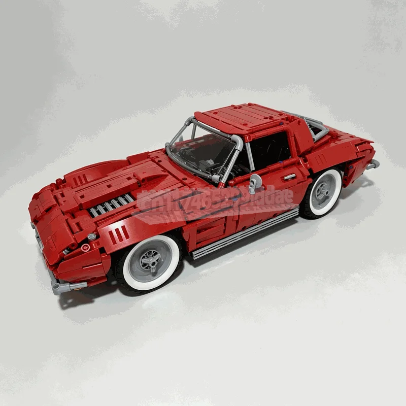 2242PCS Classic Sports Car 1963 Split Window Coupe MOC Vehicle Model Custom Puzzle DIY Creative Assembly Building Blocks Gifts