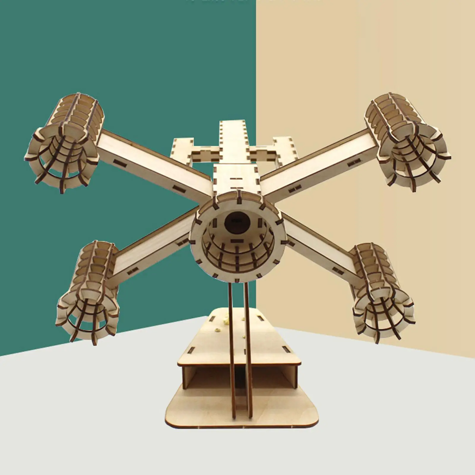 Kit de construcción de rompecabezas de nave espacial de madera, juguete de ensamblaje de madera 3D para regalo de cumpleaños