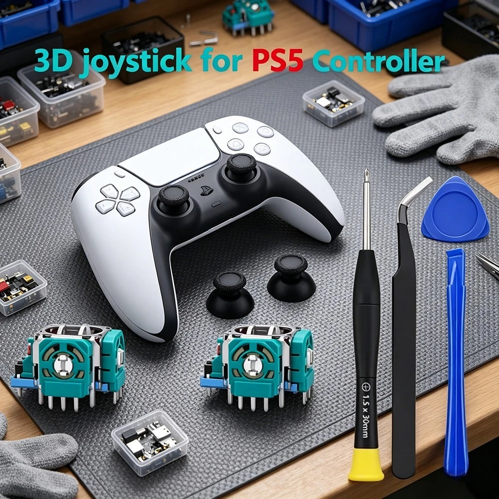 Kit de Reparo para Controle PS5, Joysticks Analógicos 3D de Substituição para DualSense, com Chave de Fenda