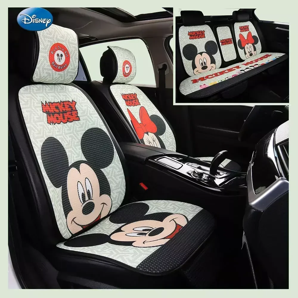 Disney car interior seat cushion, universal cartoon ice silk cooling cushion for all seasons, breathable high-end car seat cover