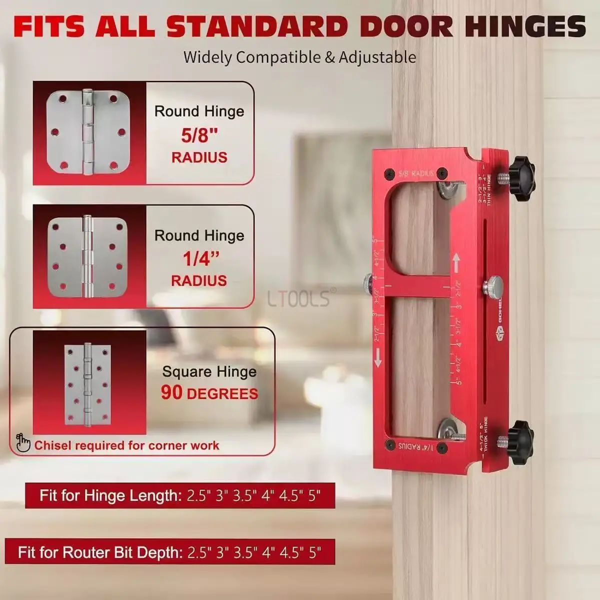 2 in 1 Hinge Drilling Fixture Combination Durable Door Frame Stable Locator Woodworking Installation Screws DIY Auxiliary Tools