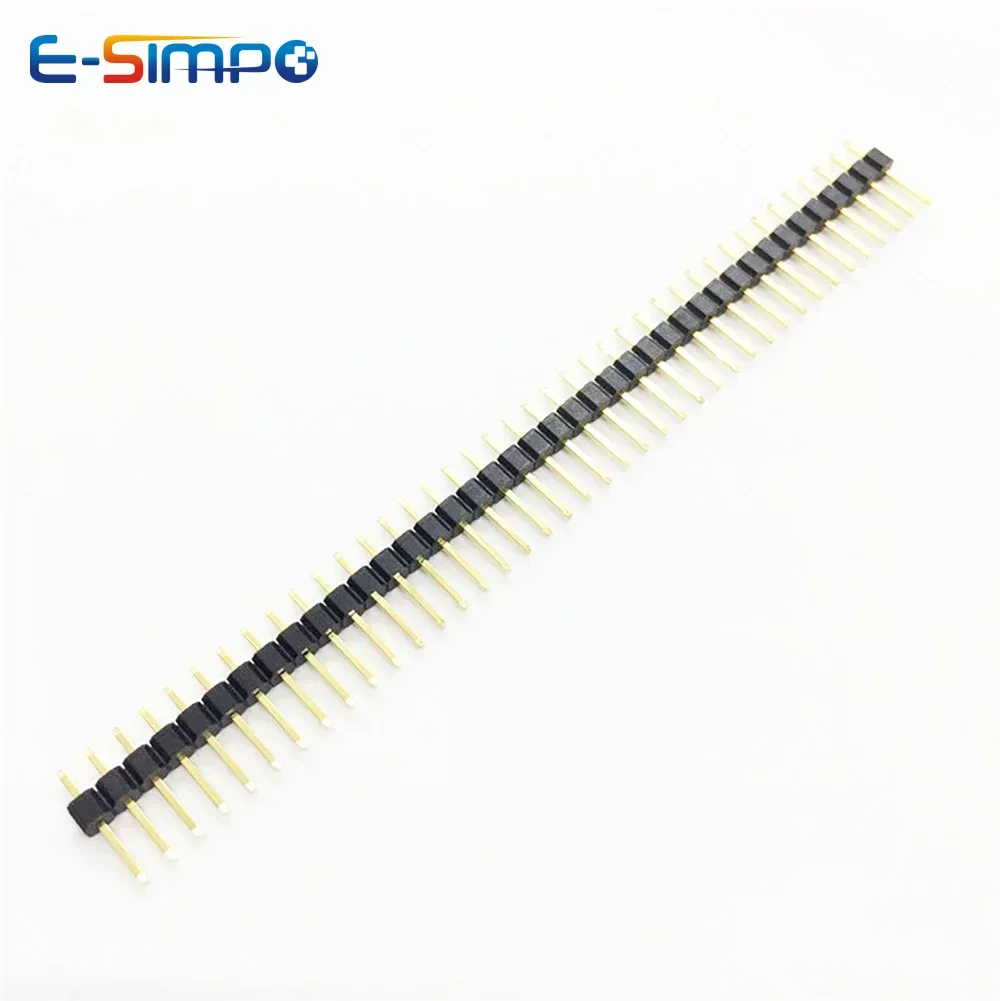 10pcs 2.54mm Pin 1X40P R1 R2 Right Angle SMD SMT Board Spacer Single Row Gold PCB Male Berg Strip Pin Header Connector