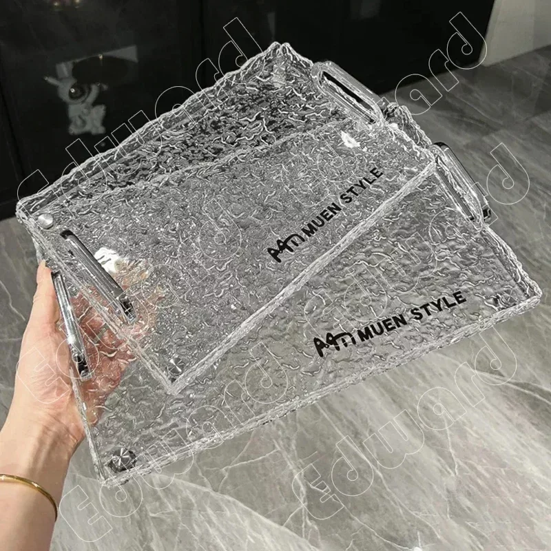 Acrylic Tray Modern Solid Color Trays European Style Trays Decor Household Restaurant Storage Trays Acrylics Kitchen Organizer