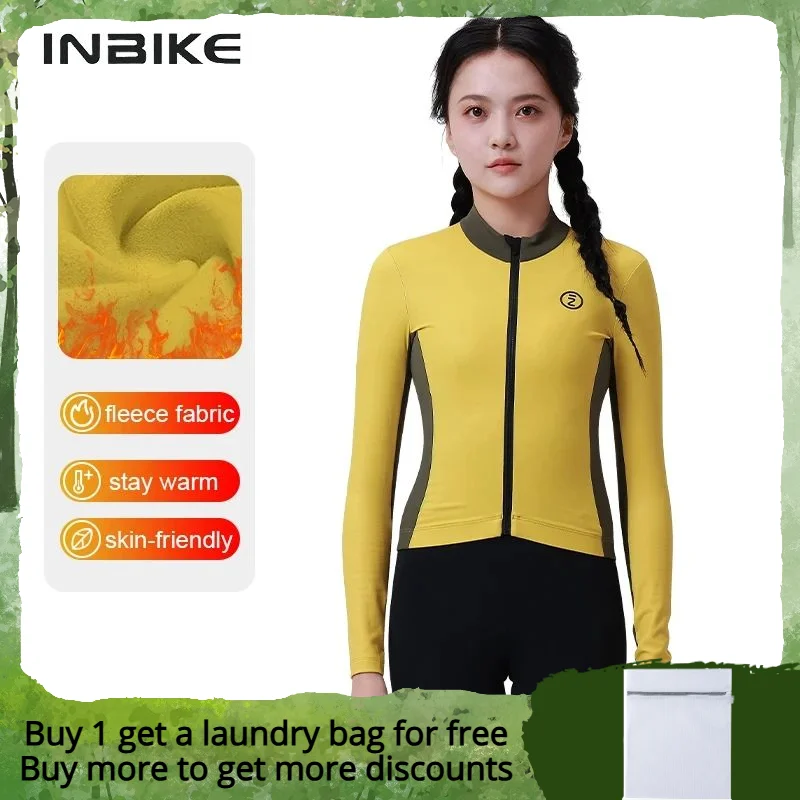 Inbike Women Cycling Jersey Winter Thermal Women's Cycling Clothing Long Sleeve Bike Bicycle Top Jackets Cycling Clothes