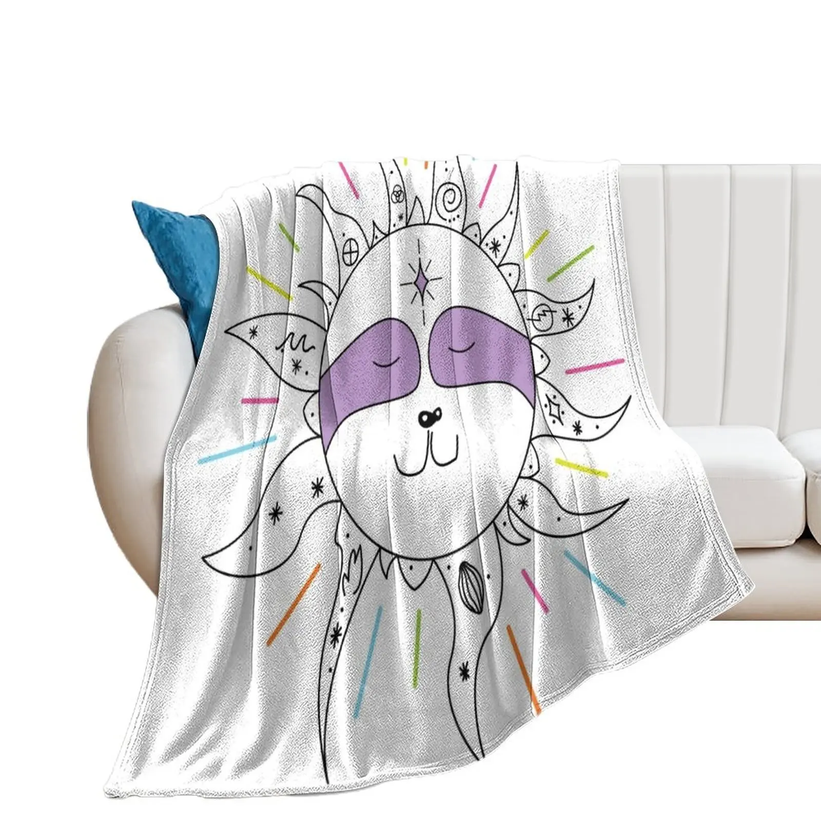 

1000 Suns Cosmic Sloth Throw Blanket Luxury St Personalized Gift Blankets