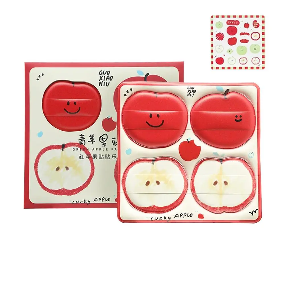 4Pcs/Set Apple-Shaped Powder Puff Face Cosmetic Makeup Tool Reusable Washable Dry Wet Two-Way Concealer Sponge Mini Powder Puff