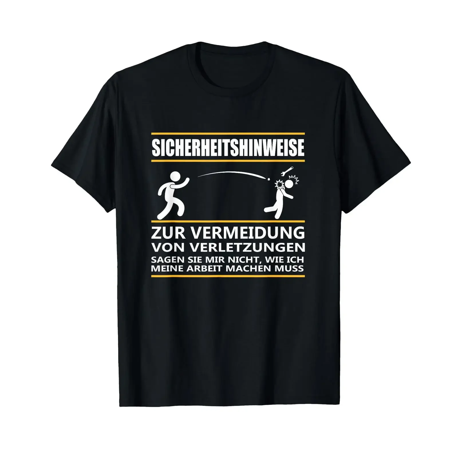 Safety Note to Avoid Injuries Say T Shirt black vintage Washed Stretched Stylish Breathable Comfortable Top For Everyday Wear