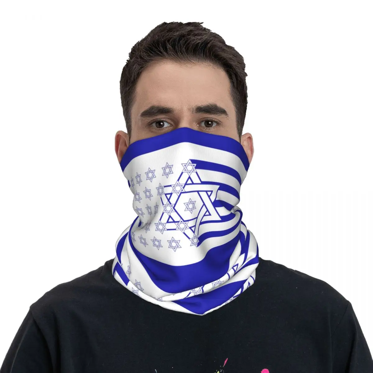 Israel Flag Accessories Neck Gaiter Motocross Motorsports Wrap Scarf Multi Use Riding Headband