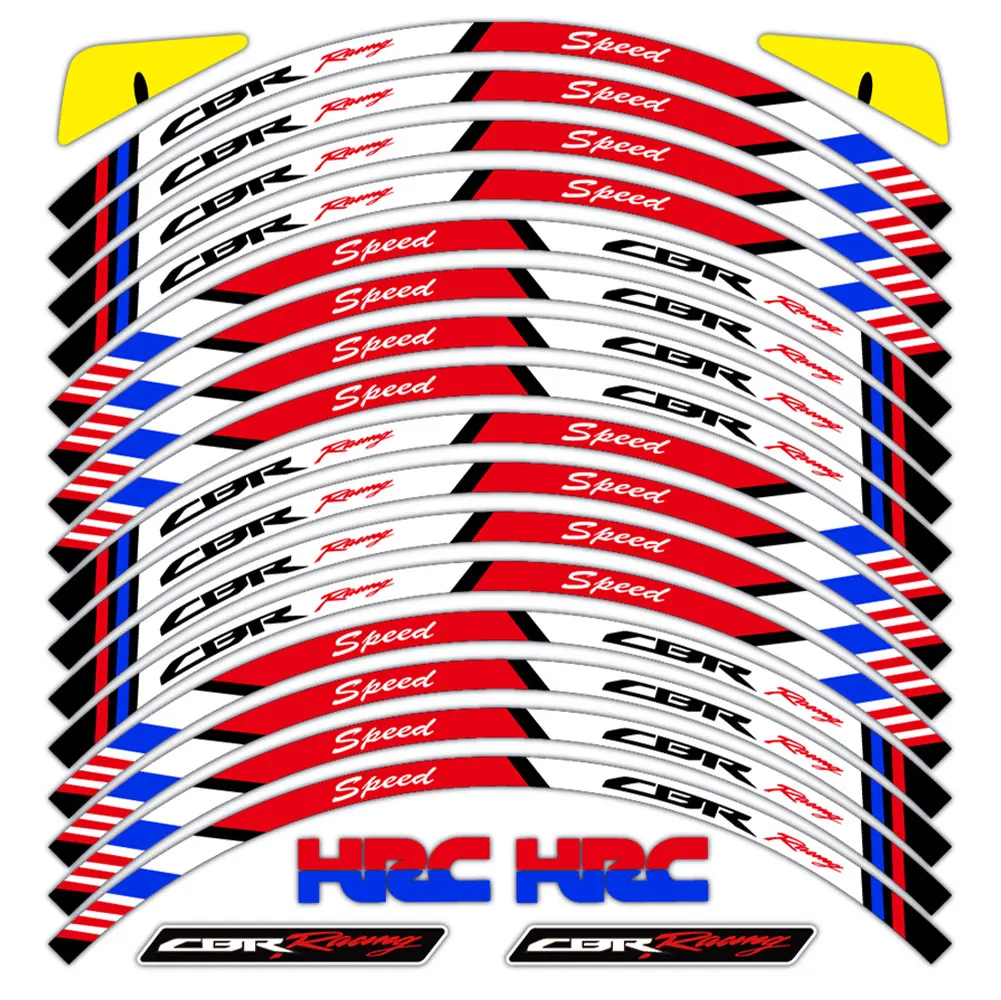 Reflective Motorcycle Accessories Wheel Sticker Inside of Hub Decals Rim Stripe Tape For Honda HRC CBR150R CBR600RR CBR1000RR