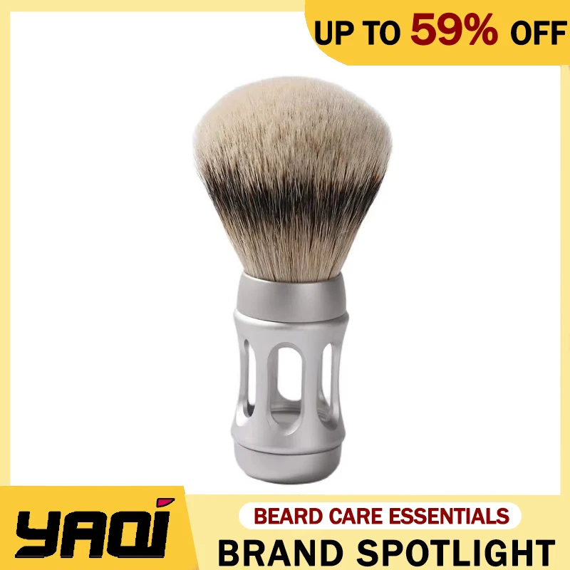 

Yaqi Bandstand 24mm Matte Chrome Metal Handle Silvertip Badger Hair Shaving Brush For Mens Lightweight Daily Comfortable Shaving