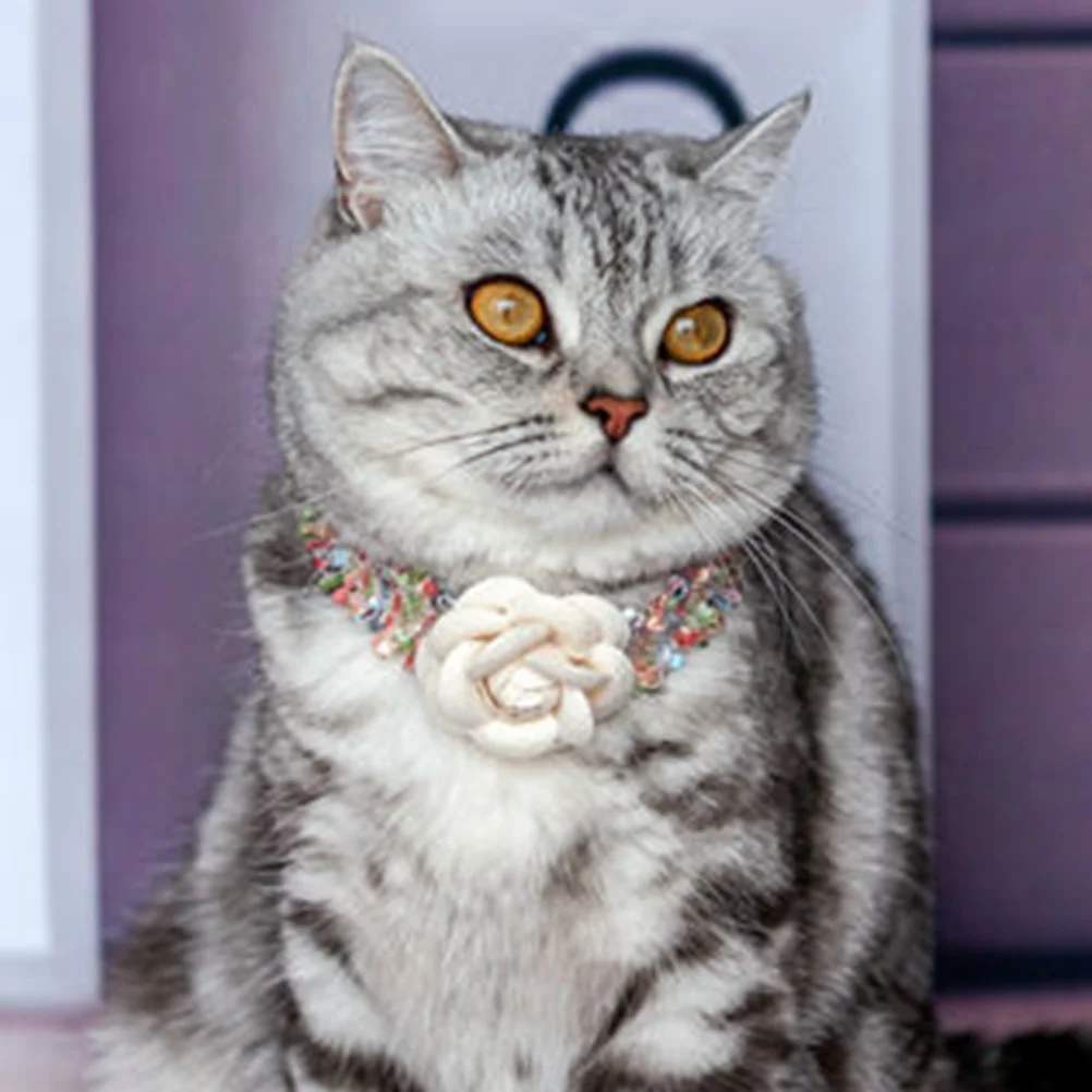 

Cat Necklace Puppy Accessories Kawaii Collar Necklaces Pet Dog Wool Jewelry Delicate Kitten Collars
