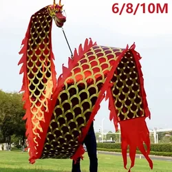 6/8/10M 3D Leading Fitness Dragon Double Sided Gold Stamping in 7 Colors Outdoor Rope Swing Ribbon Stage Performance Wu Long