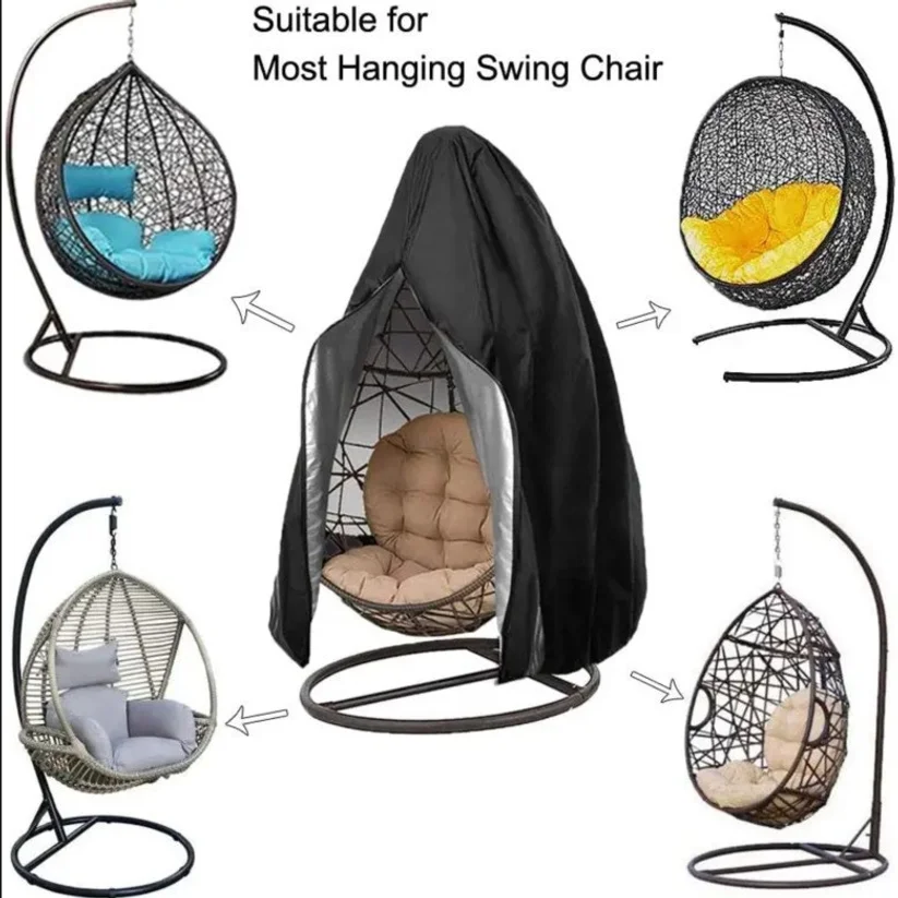 

Hanging Chair Cover With Zipper Anti Uv Sun Protector Outdoor Garden Swing Egg Chair Waterproof Rattan Seat Furniture Cover