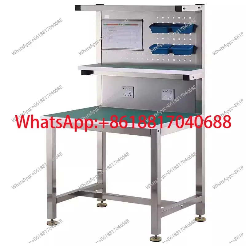 Stainless steel anti-static workbench cnc console workshop assembly line inspection bench adjustable lamp maintenance table