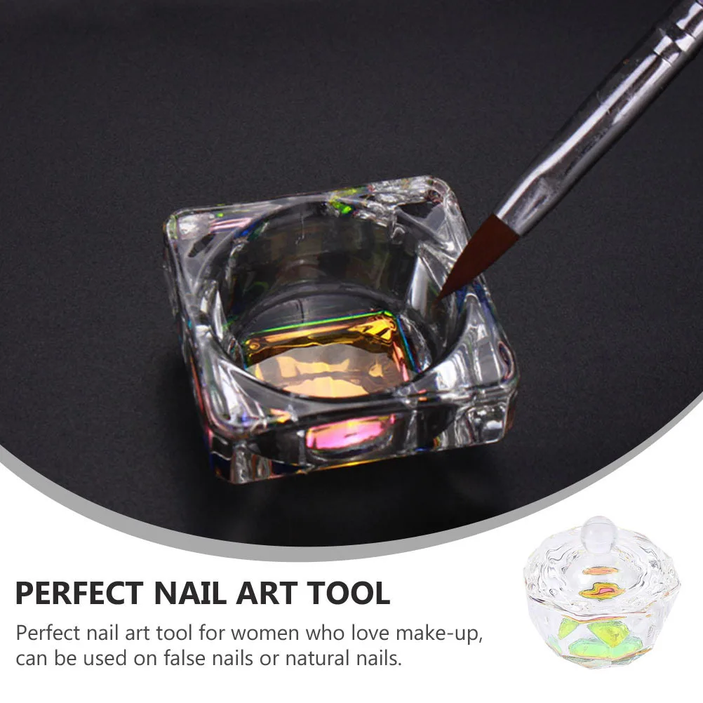 4 stuks Nail Art Cup Duurzaam Hervulbaar Helder Glazen Container Acryl Vloeibaar Poeder Mengen Verjaardagscadeau voor Vrouwen