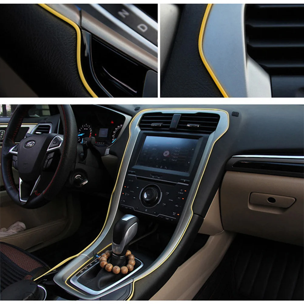 

5M Yellow Universal Car Decorative Trim Strip For Interior Exterior Premium Elastic Environmental Protection Material Auto