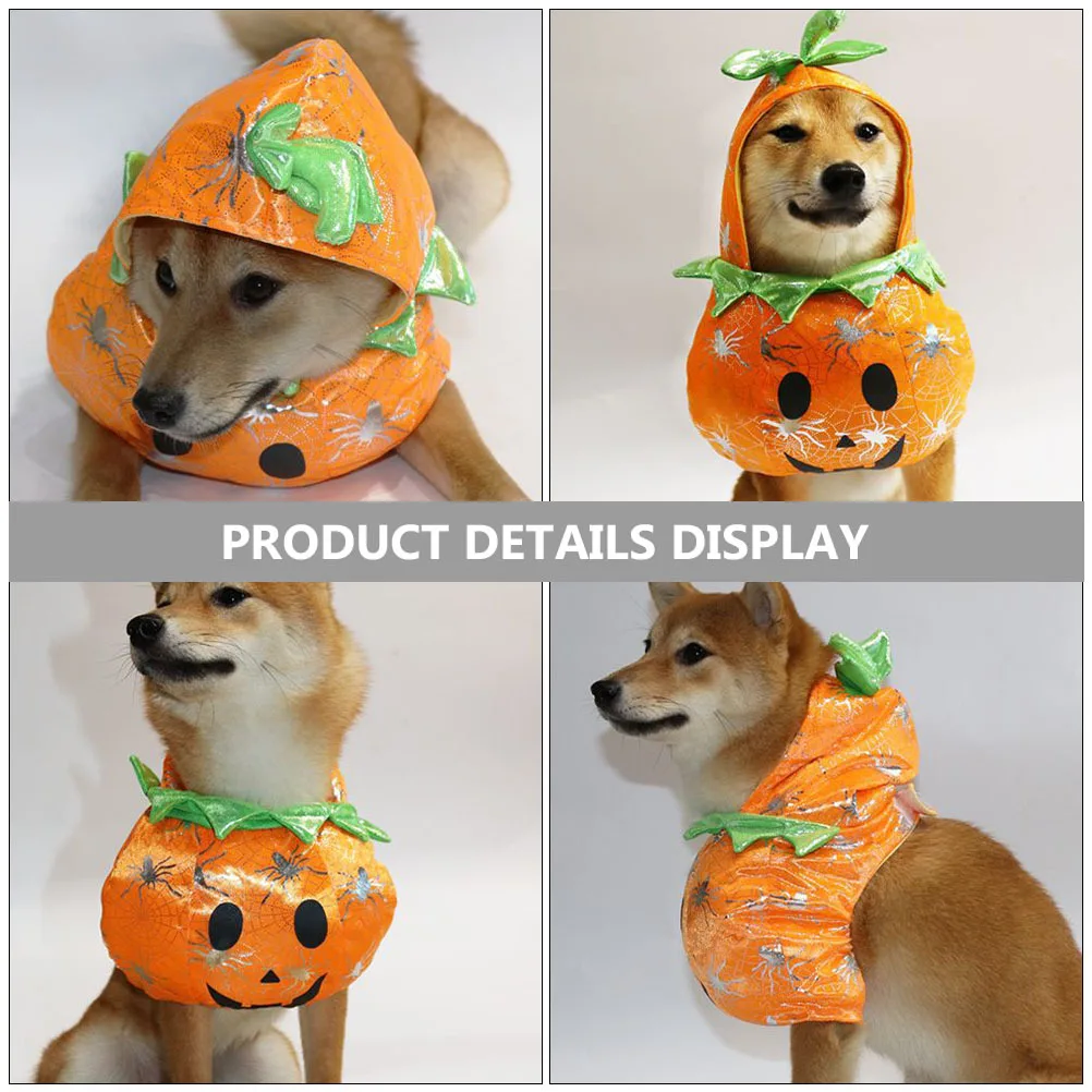 

Halloween Pumpkin Clothes for Dogs Cats Comfortable Wear Resistant Costume Party Outfit Decorative Apparel Dog Clothes