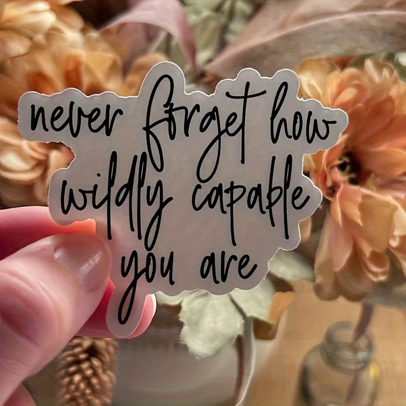 

1pc Inspirational Vinyl Stickers - Cute Motivational Design Self-Adhesive Decals, Waterproof & Durable