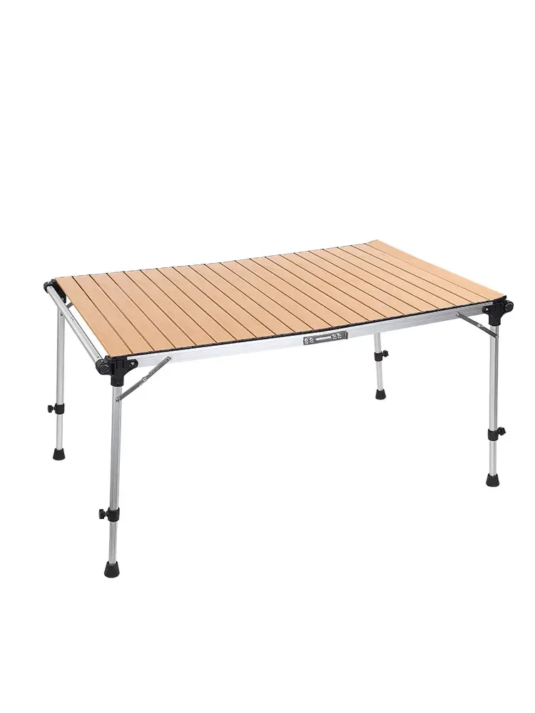 Ensemble de table et chaise pliantes multifonctionnelles, grande taille, alliage d'aluminium, rouleaux jetables, pieds télescopiques, extérieur, camping