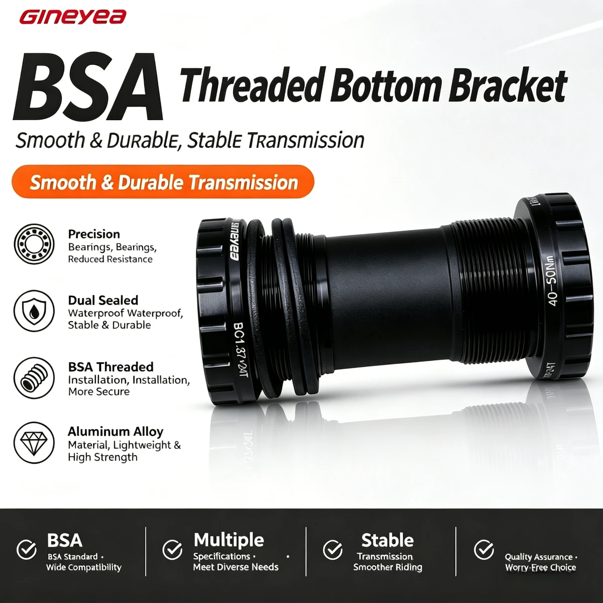 gineyea-bsa-ボトムブラケット-セラミックベアリング-24mm-29mm-スピンドル-68mm-73mm-100mm-120mm-mtb-ロードバイク用