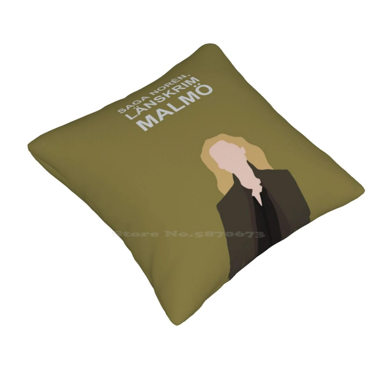 Saga Noren / Broen , Bron , The Bridge , / Nordic Funny Cute Decor Square Pillowcase Saganoren Broen Bron Thebridge Sweden