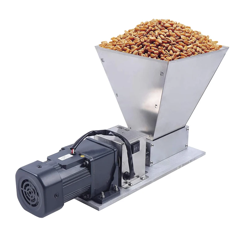 Stainless Steel 2 Rollers Homebrew Barley Grinder Crusher Malt Powder Grain Mill for Home Beer Brewing Electric  Tools