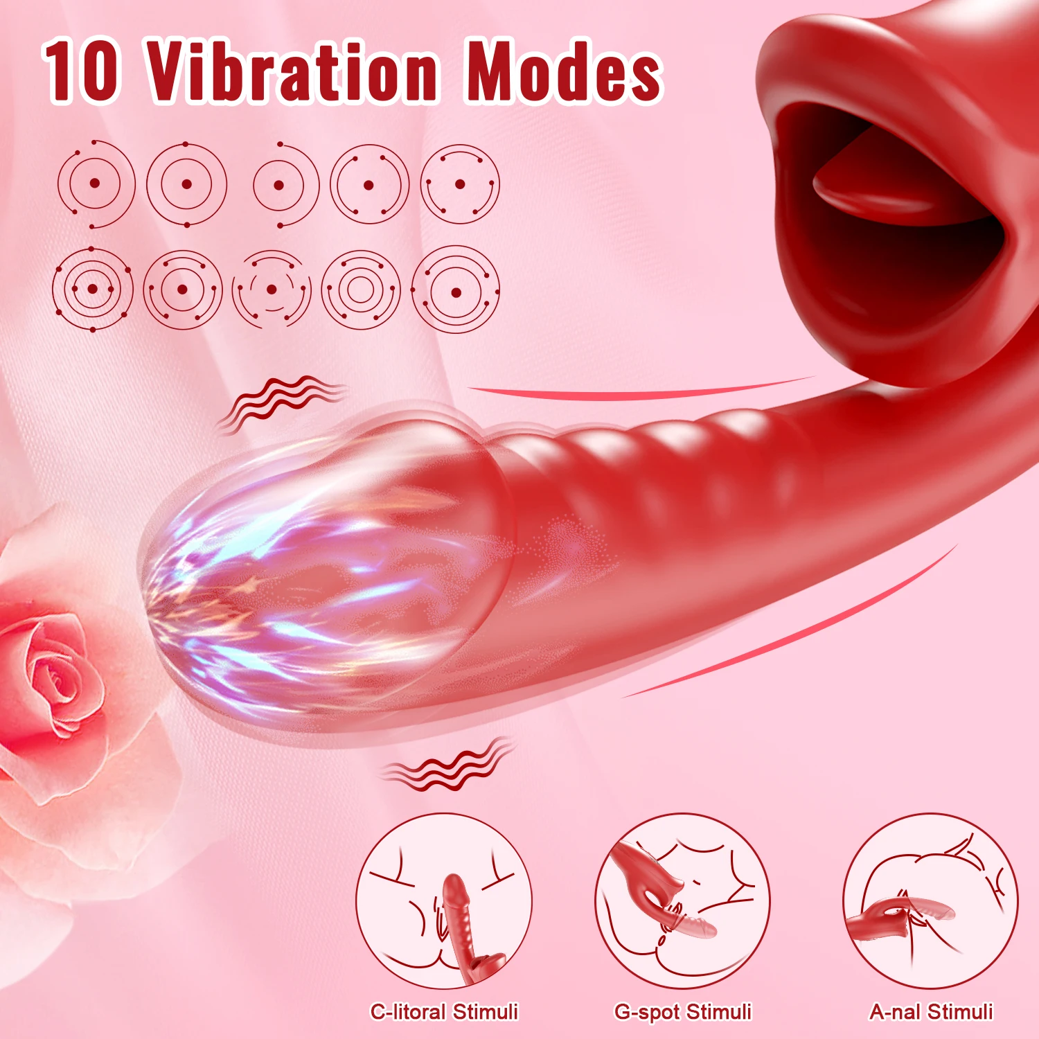 Dildo Vibrator for Women Tongue Licking Oral Nipple Clitoris Stimulator Vagina G-spot Massager Female Masturbator Adult Sex Toys