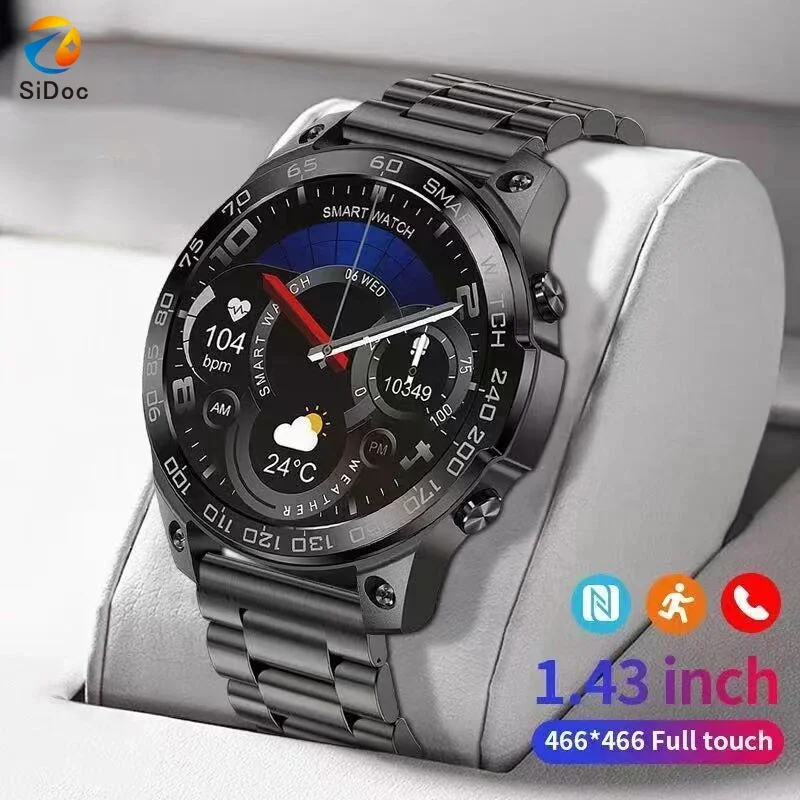 

1.43-inch screen DM50 smartwatch for men's fitness IP68 waterproof Bluetooth call health monitoring smartwatch