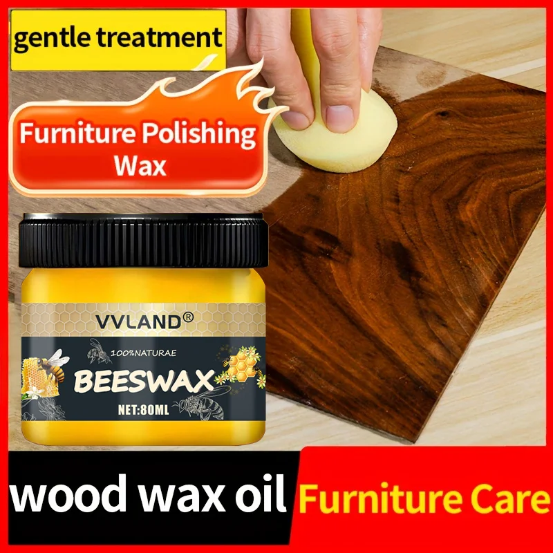 

80 мл натурального пчелиного воска, восковое масло для дерева, полироль для мебели, увлажняющее и защитное средство для деревянных поверхностей, для ухода за мебелью
