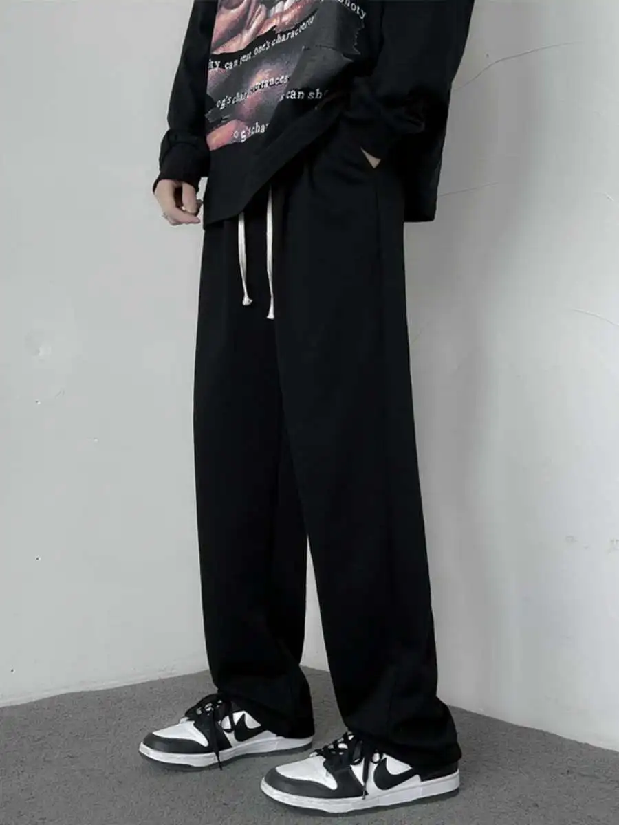 

Loose High Street Straight Leg Casual Pants for Men And Women Autumn Trendy Wide Leg Pants Sports Long Pants High Waist