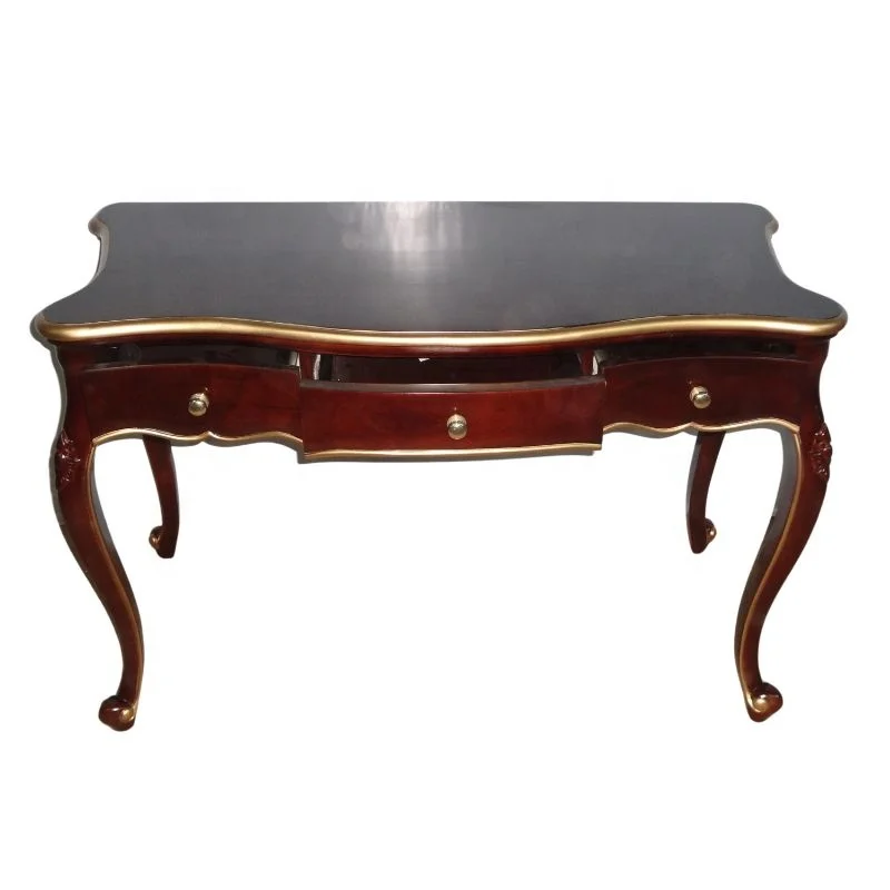 Antique Reproduction Desk Three Drawers Vintage Secretary Desk Wooden Writing Table Designed for European Style Office Furniture