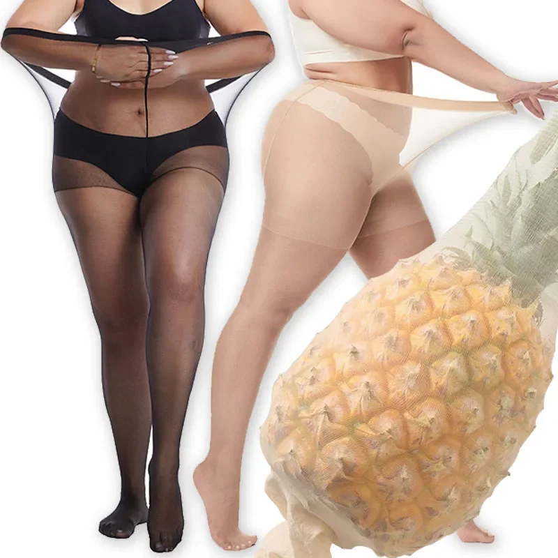 

New Summer Ultrathin Legging Pantyhose Plus Size Pineapple Anti-scratch Women Silk Stocking Thin Invisible Stockings Elastic Tig