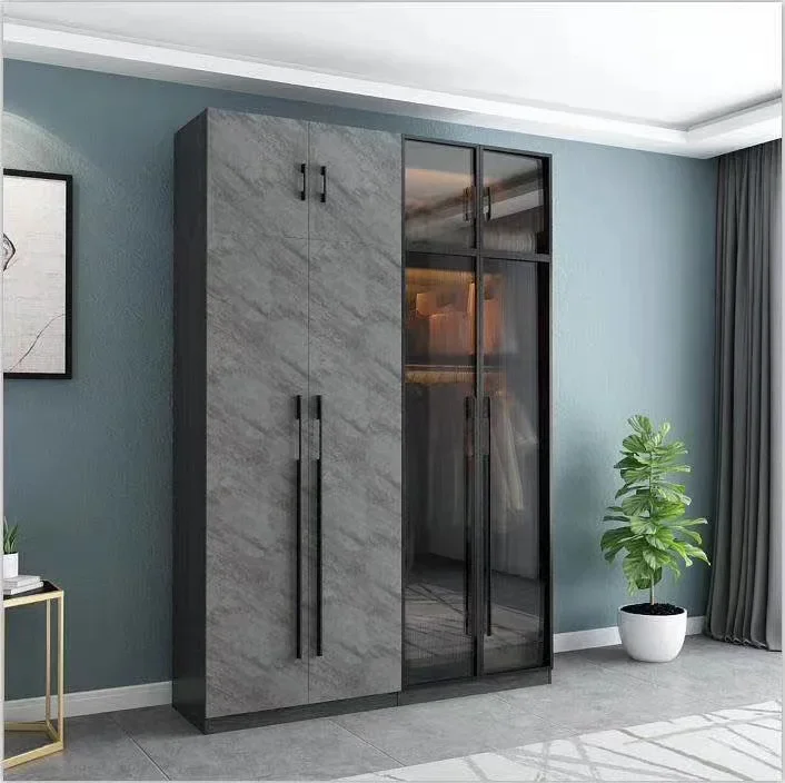 Modern Bedroom Wardrobe Open Type Sliding Door Combination Wardrobe