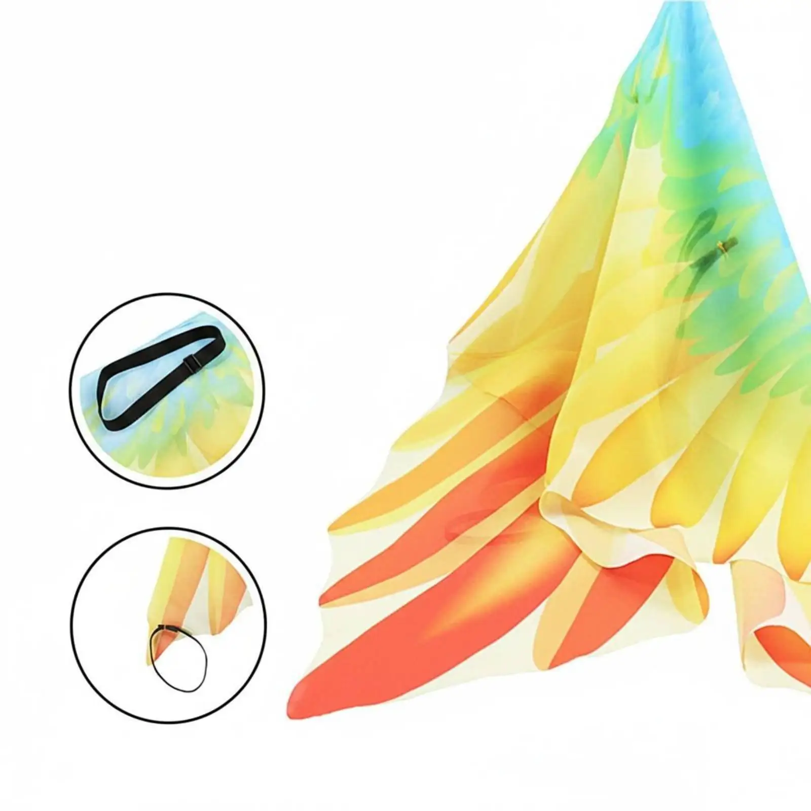 Vibrant Children Bird Costume Feather Print Parrot Wing Cape Set for Halloween School Carnival Cosplay Performance Wear