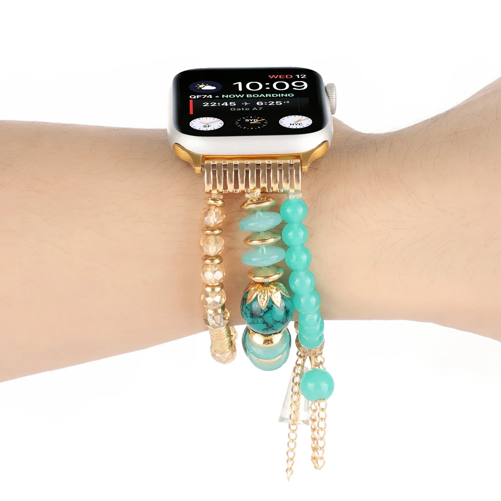 Apple Watch シリーズ ウルトラ 3 49mm 11 10 9 8 7 42mm 46mm 45mm 41mm 女性用ファッションブレスレット iWatch 6 5 4 SE 44 40mm用ジュエリーストラップ