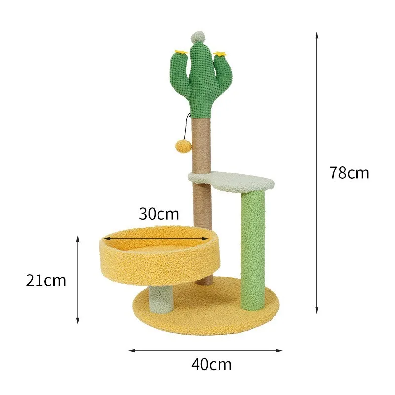 Cactus Cat Climbing Frame Sisal Pole Grinding Claw Artifact Cat Nest and Jumping Platform Toy Winter Cat Scratching Board