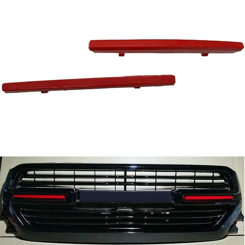 88v（レッド）1ペア-フロントグリルインサートカバートリムアクセサリー-ダッジレッド用、自動車部品＆アクセサリー