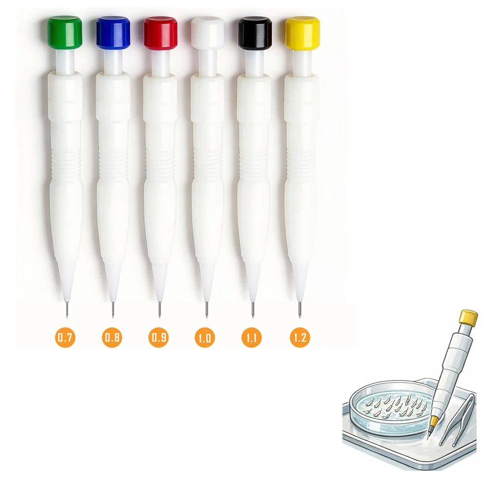 0.7-1.2mm FUE Choi Implanter Pen with Replaceable Needles - Adjustable for Hair Transplant & Eyebrow Implantation