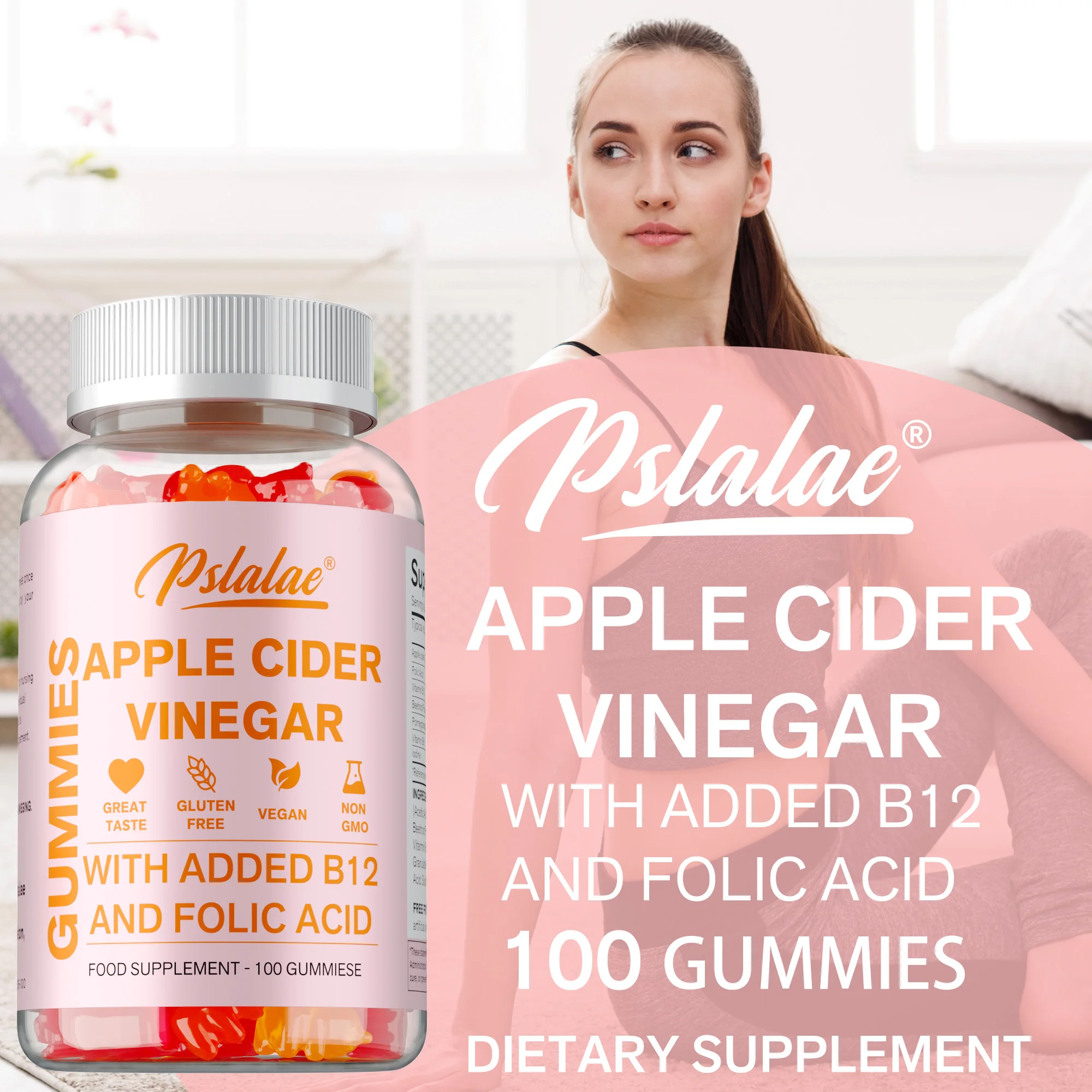 

Apple Cider Vinegar Gummies - Improves Digestion, Enhances Absorption, Supports Metabolism and Energy Levels, Non-GMO