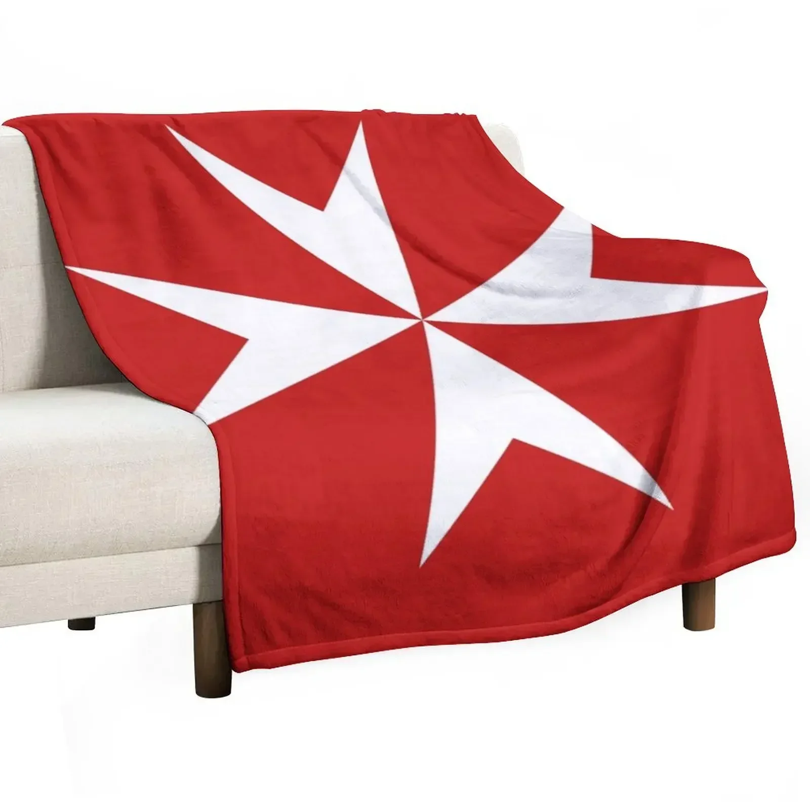 

Maltese Cross Flag T-Shirt Throw Blanket For Sofa Thin Luxury Designer Sofa Quilt Multi-Purpose Blankets