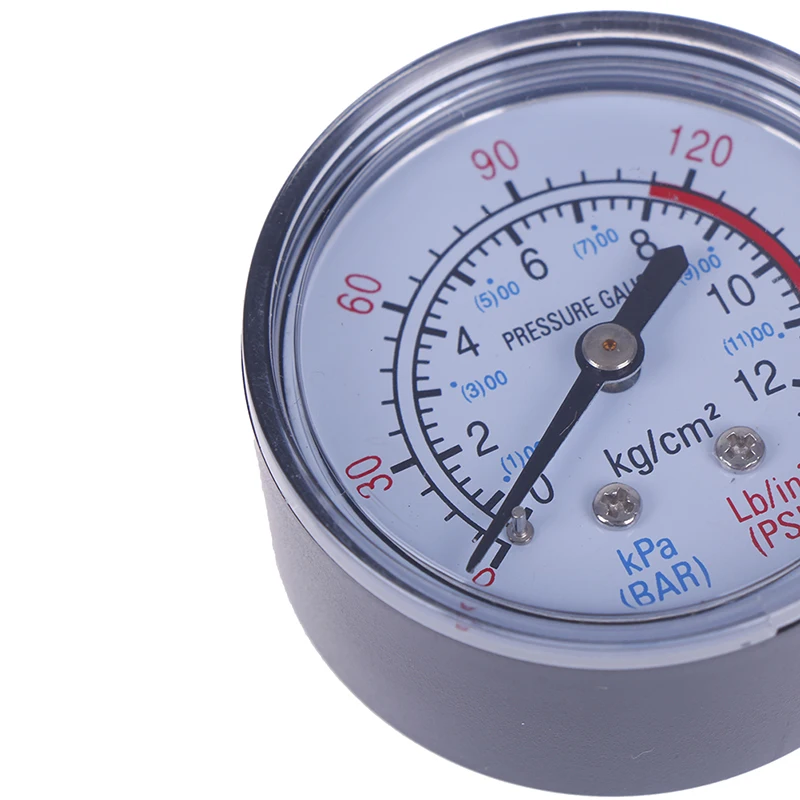 B*1PCS Black  Bar air pressure gauge 13mm 1/4 bsp thread double scale for air compressor