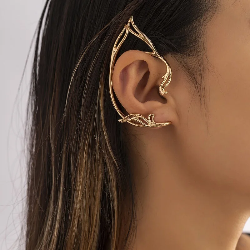 Elegant Sweet Elf Ear Cuffs Earrings Women Trendy Gold Color Wrap Clip On Fashion Jewelry Girls Gift 1pcs - view 3