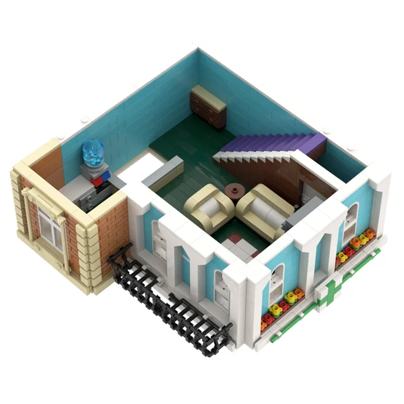 MOC-Briques de construction City Street View pour enfants, modèle coin pharmacie, technologie blocs modulaires, cadeaux jouets, ensembles de bricolage, assemblage